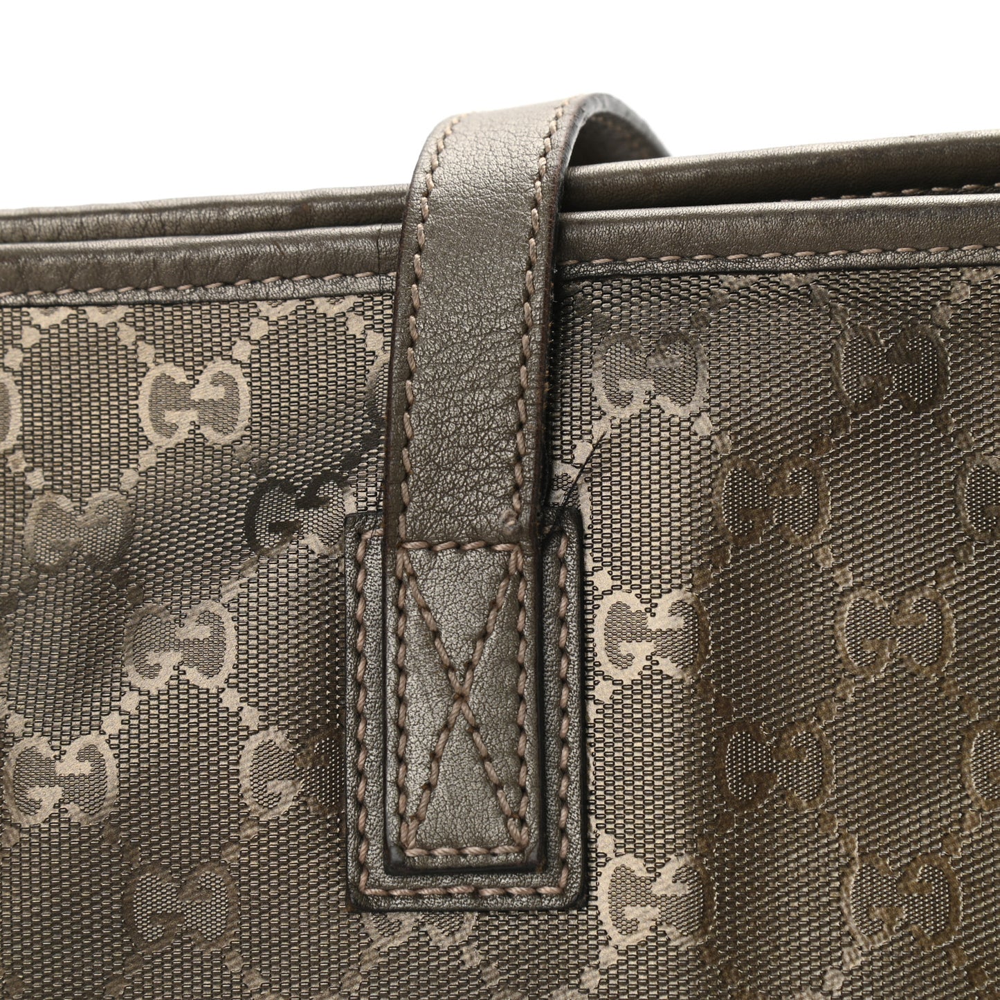 Imprime Monogram Medium Zippered Shopping Tote Pewter