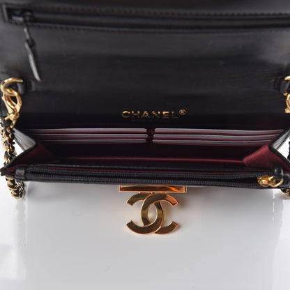 Chanel Lambskin Quilted Golden Class Wallet on Chain WOC Black 7 of 9