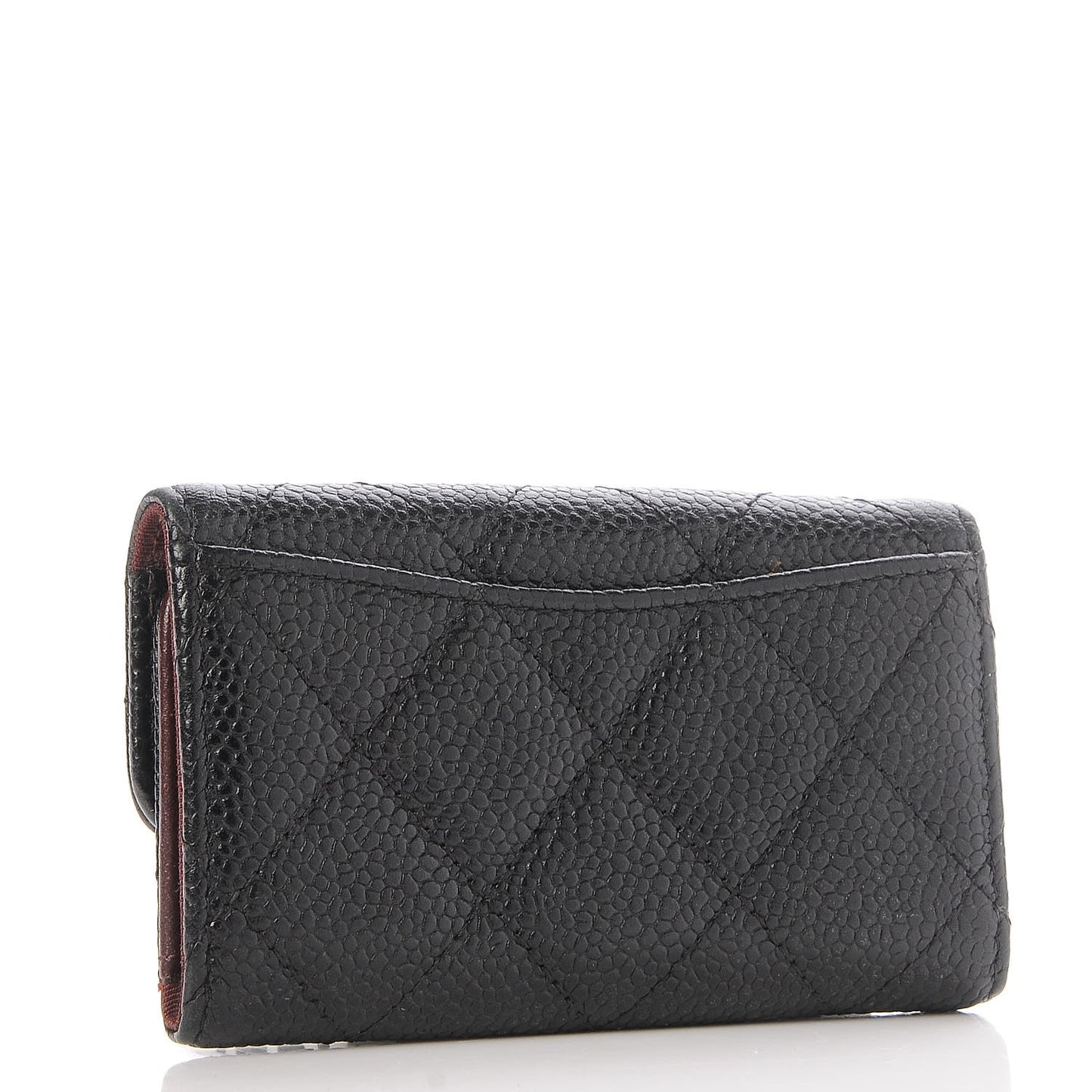 Caviar Quilted 6 Key Holder Black