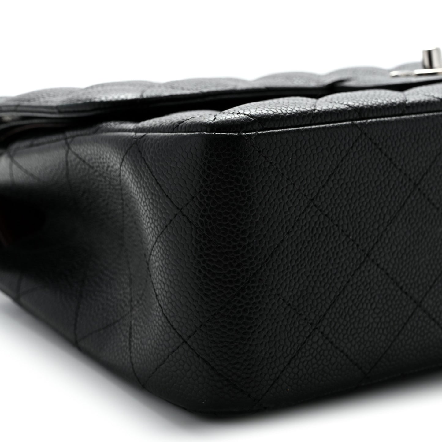 Caviar Quilted Jumbo Double Flap Black