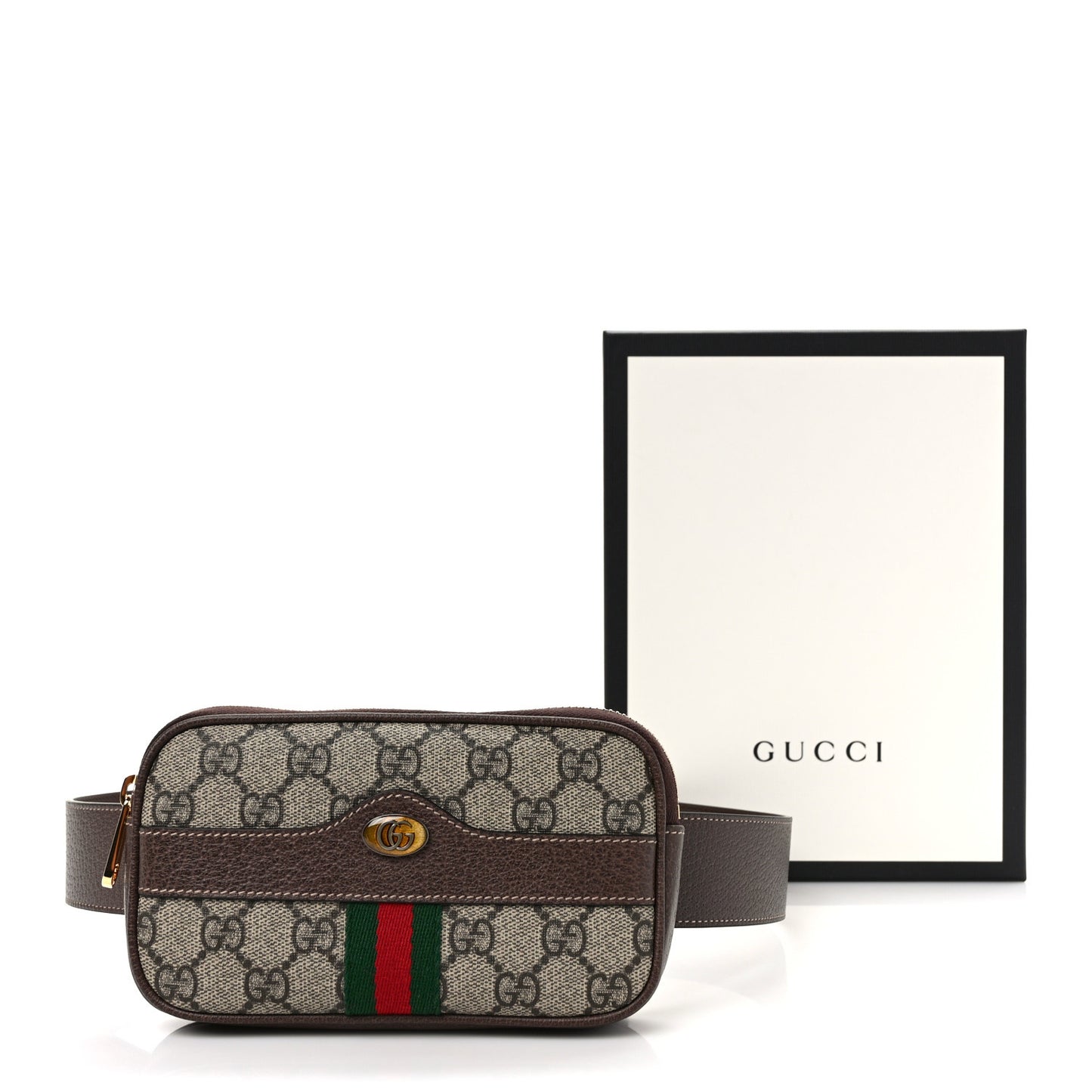 GG Supreme Monogram Ophidia Belted iPhone Case 85 34 Dark Brown