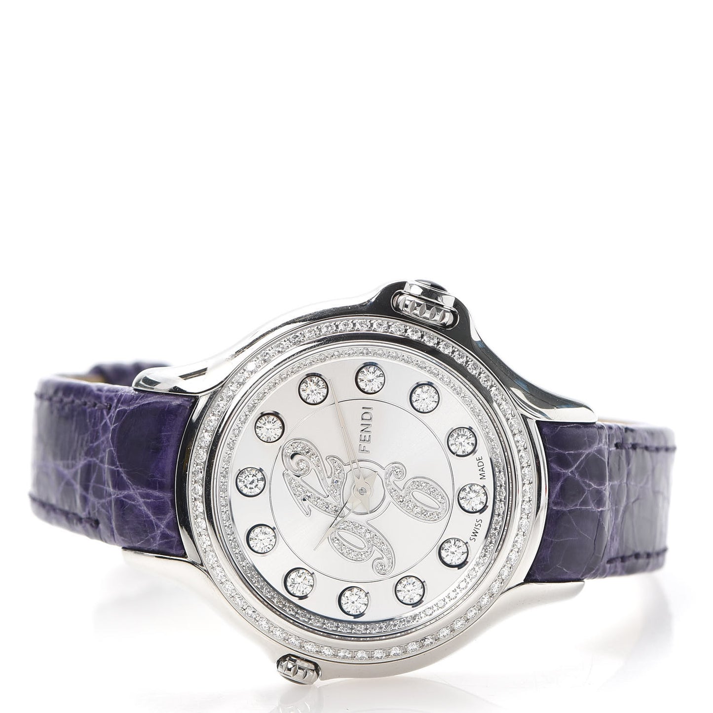 Stainless Steel Alligator Diamond Bezel Topaz 38mm Crazy Carats Rotating Gem Quartz Watch
