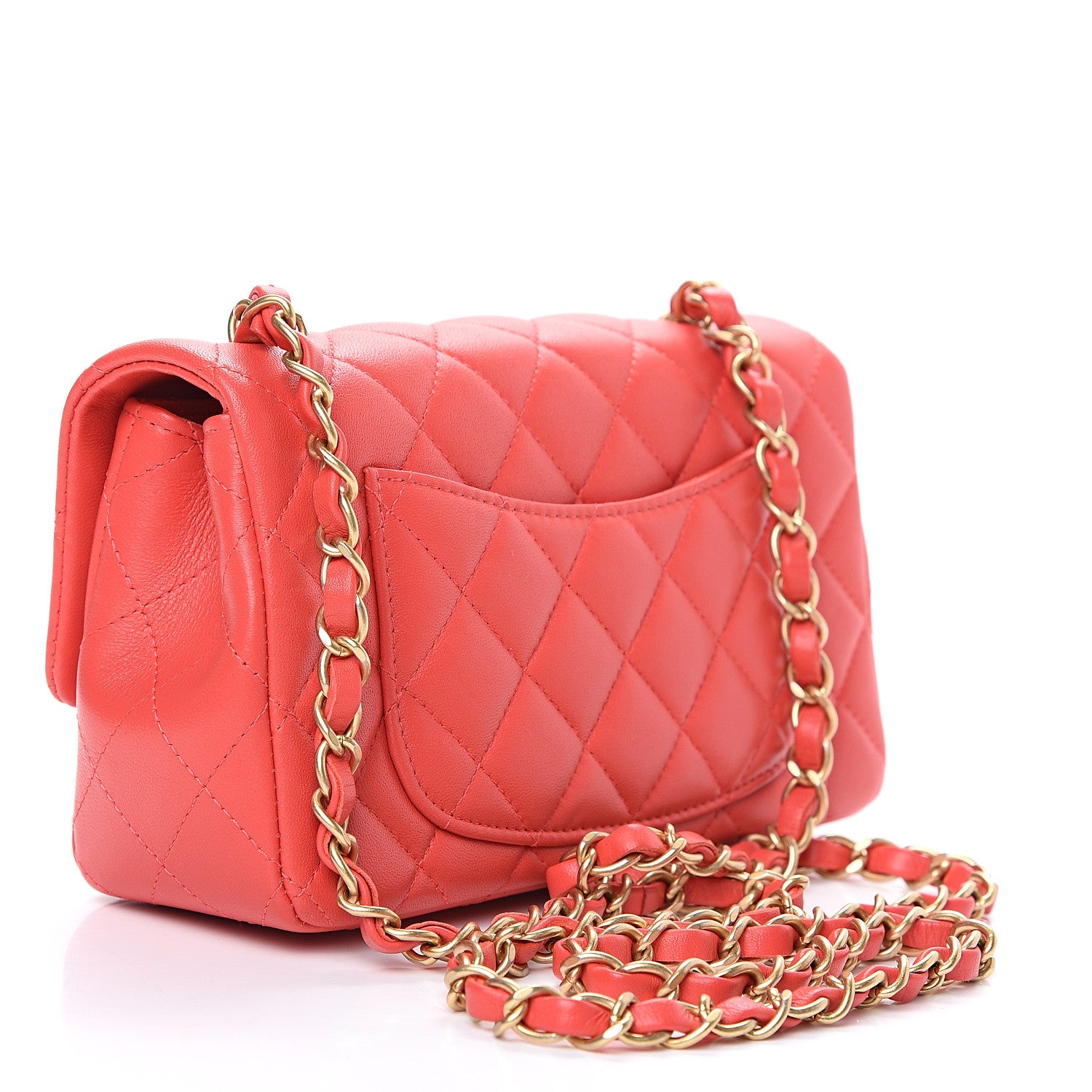 Chanel Lambskin Quilted Mini Rectangular Flap Orange 2 of 10