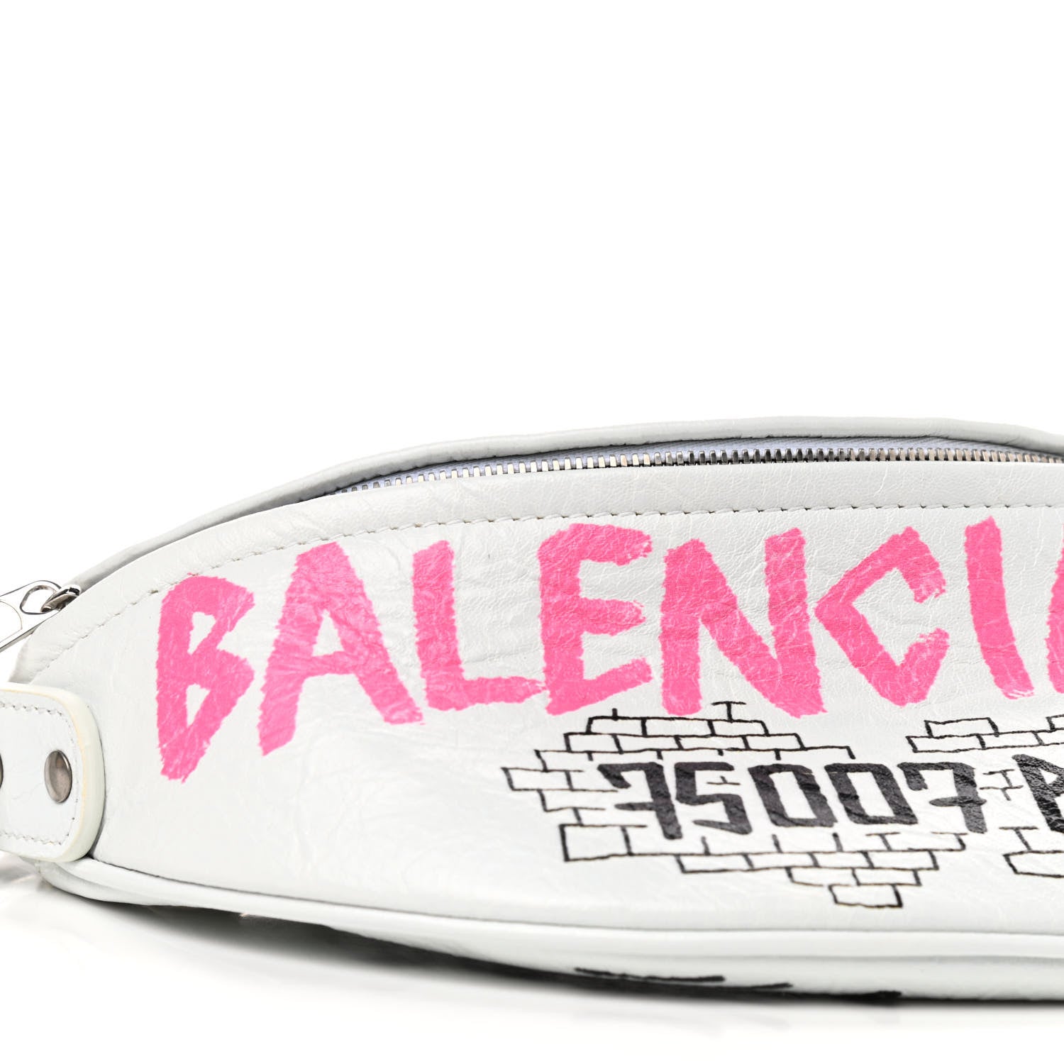 Balenciaga Agneau Arena Graffiti All Over XXS Souvenir Belt Bag White Multicolor 5 of 7
