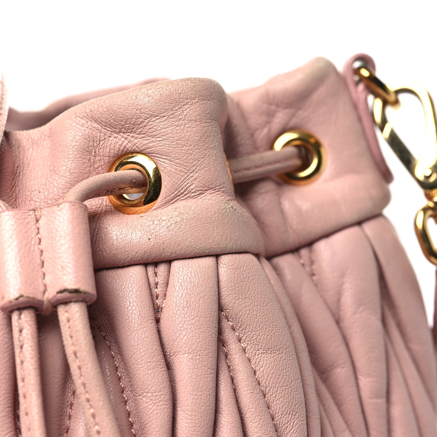 Miu Miu Nappa Matelasse Small Bucket Bag Orchidea 13 of 14