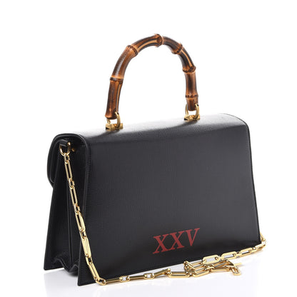 Gucci Calfskin Snakeskin Studded Medium Ottilia Top Handle Bag Black 3 of 8