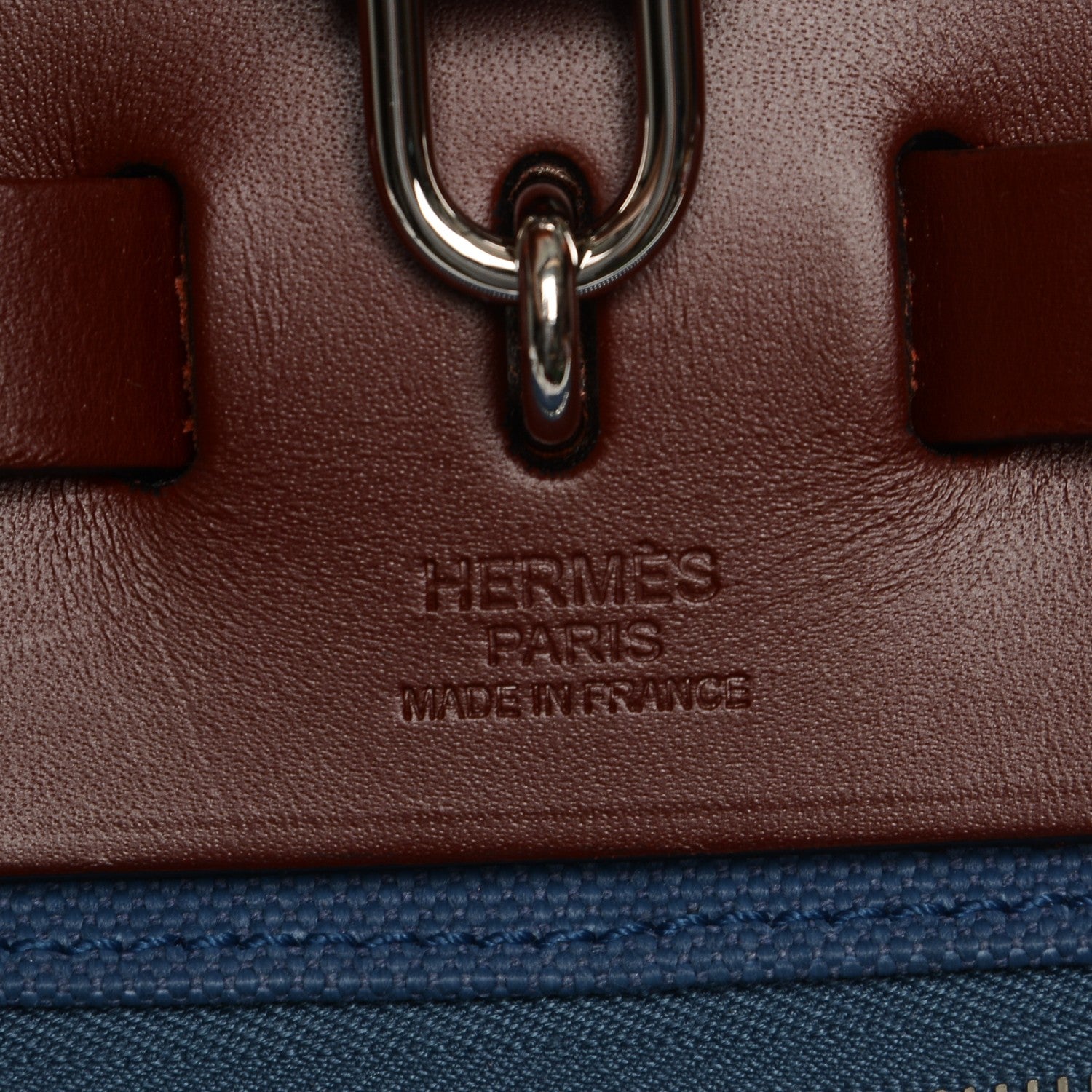 Hermes Military Toile Vache Hunter Herbag Zip PM 31 Bleu Agate Rouge H 6 of 7