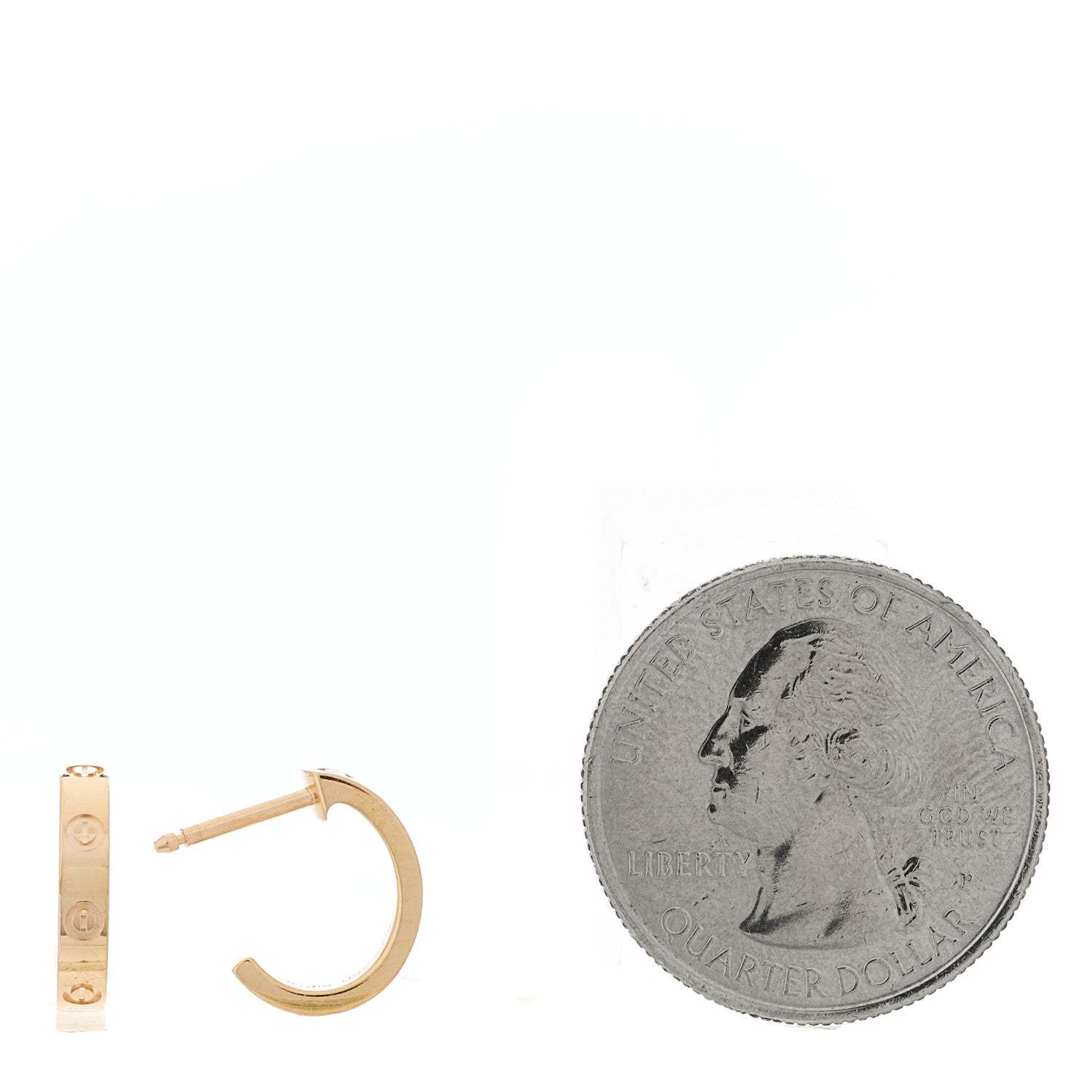 Cartier 18K Pink Gold Small LOVE Hoop Earrings 2 of 5