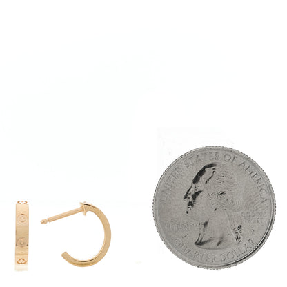 Cartier 18K Pink Gold Small LOVE Hoop Earrings 2 of 5