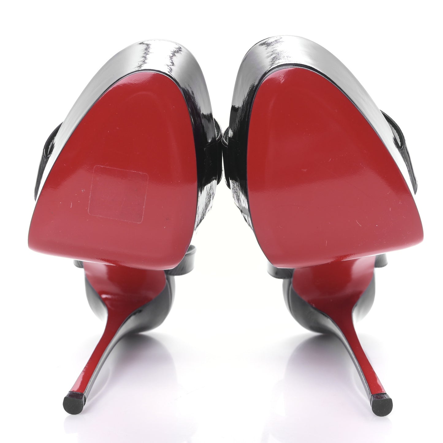 Patent Psychic Loubi Queen Alta 150 Platform Sandals 37 Black