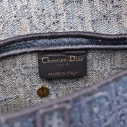 Christian Dior Oblique Denim Saddle Bag Blue 6 of 10
