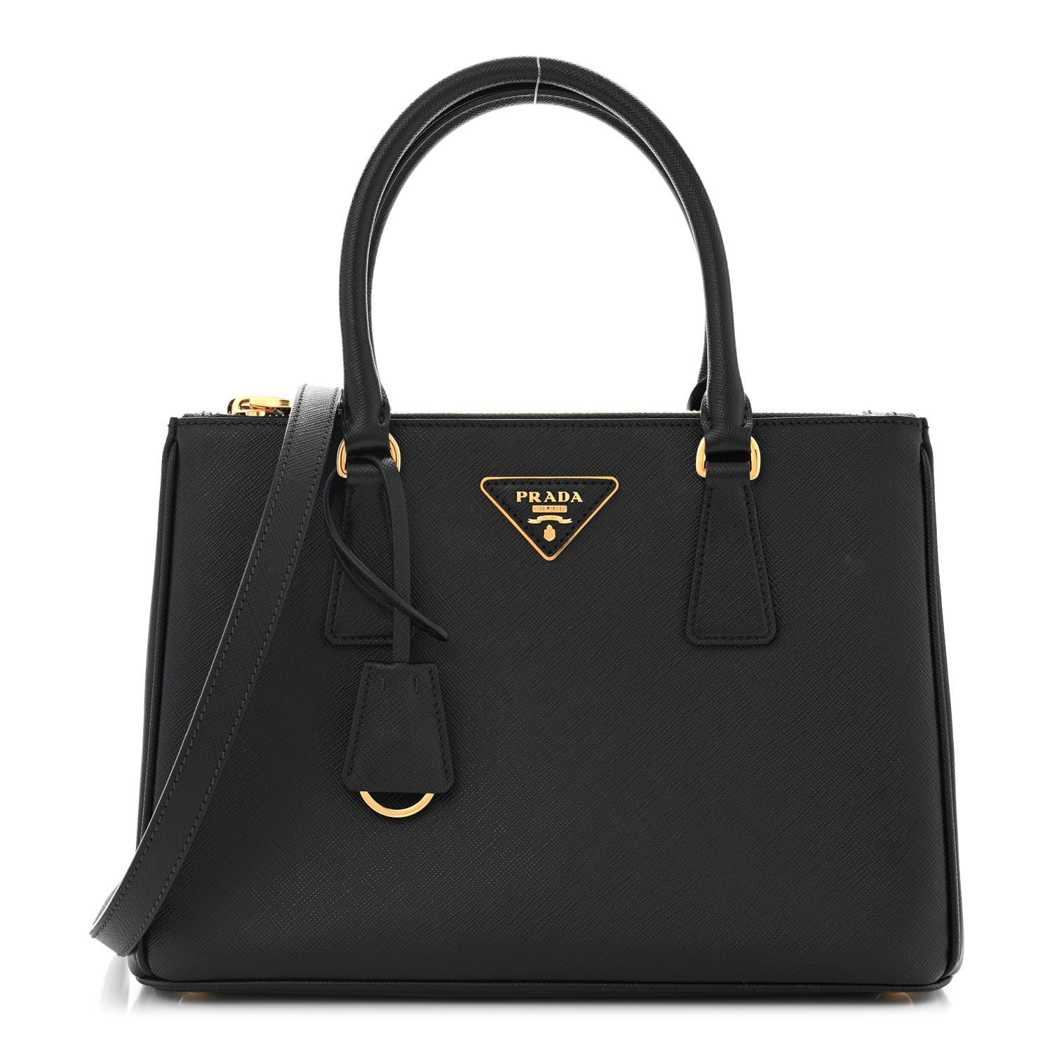 Prada Saffiano Small Galleria Double Zip Tote Black 1 of 10