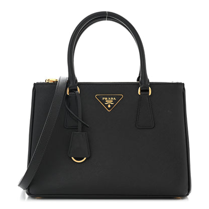 Prada Saffiano Small Galleria Double Zip Tote Black 1 of 10