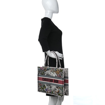 Christian Dior Canvas Embroidered Medium Zodiac Book Tote Latte Multicolor 3 of 9