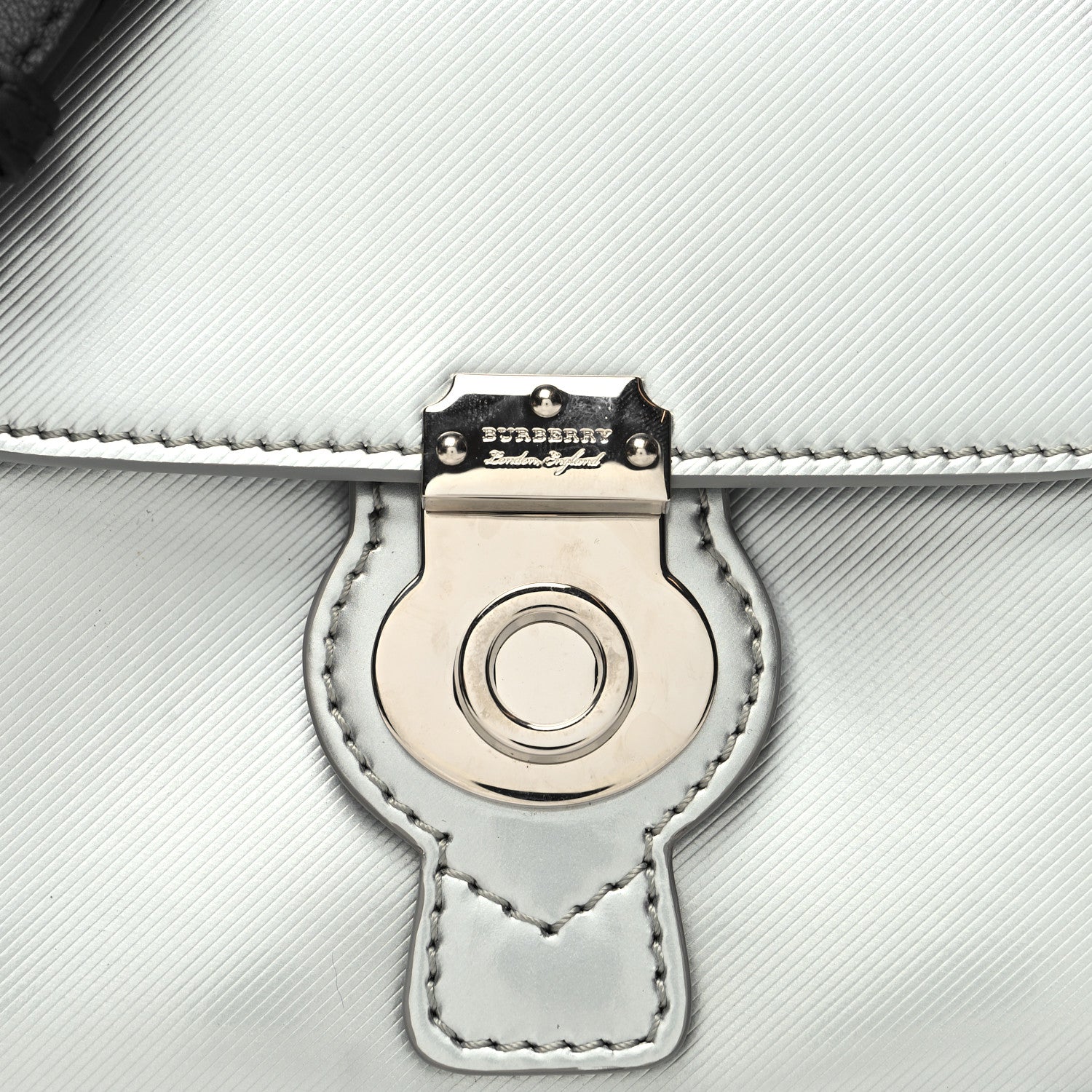 Burberry Metallic Trench Calfskin Mini DK88 Top Handle Bag Silver 8 of 10