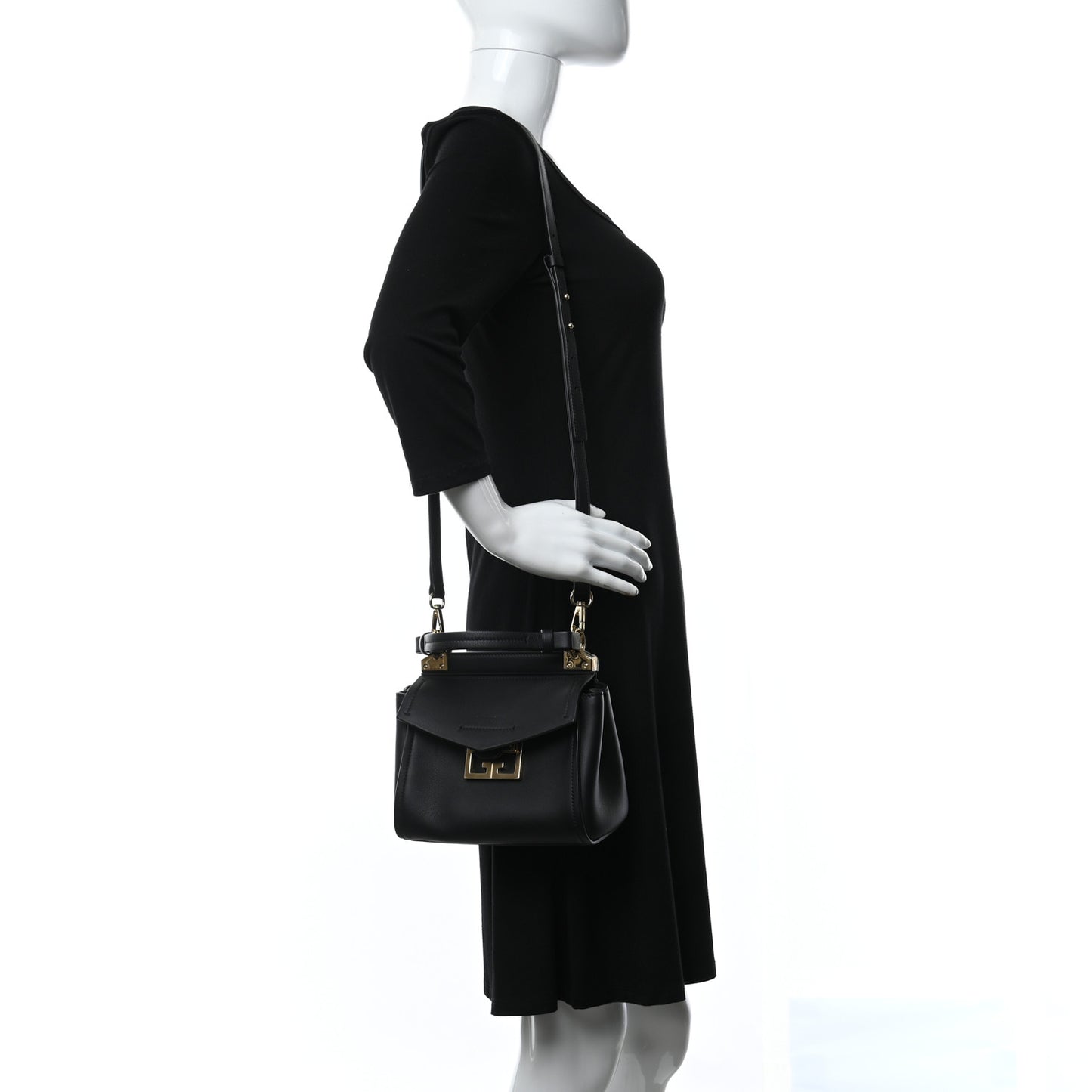 Calfskin Mini Mystic Shoulder Bag Black