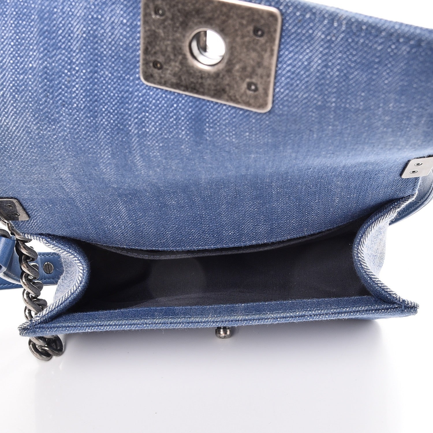 Chanel Denim Chevron Small Boy Flap Light Blue 5 of 7