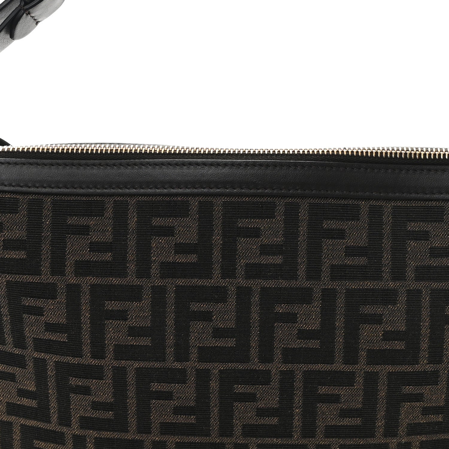 Fendi Fabric Jacquard Vitello Grace FF 1974 Medium Simply Fendi Shoulder Bag Tobacco Moro Ebano 8 of 10