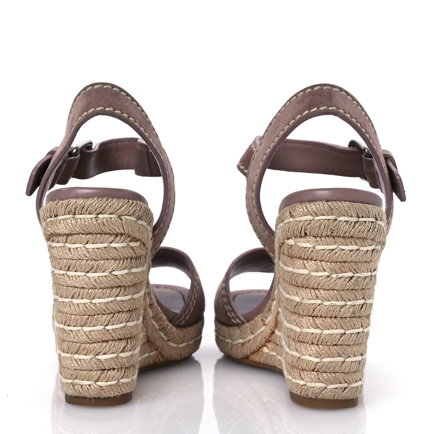 Suede Jute Platfrom Logo Espadrilles Platform Sandals 39.5 Dark Rose
