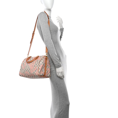 Louis Vuitton Damier Azur Tahitienne Speedy Bandouliere 30 Rose Ballerine 2 of 14
