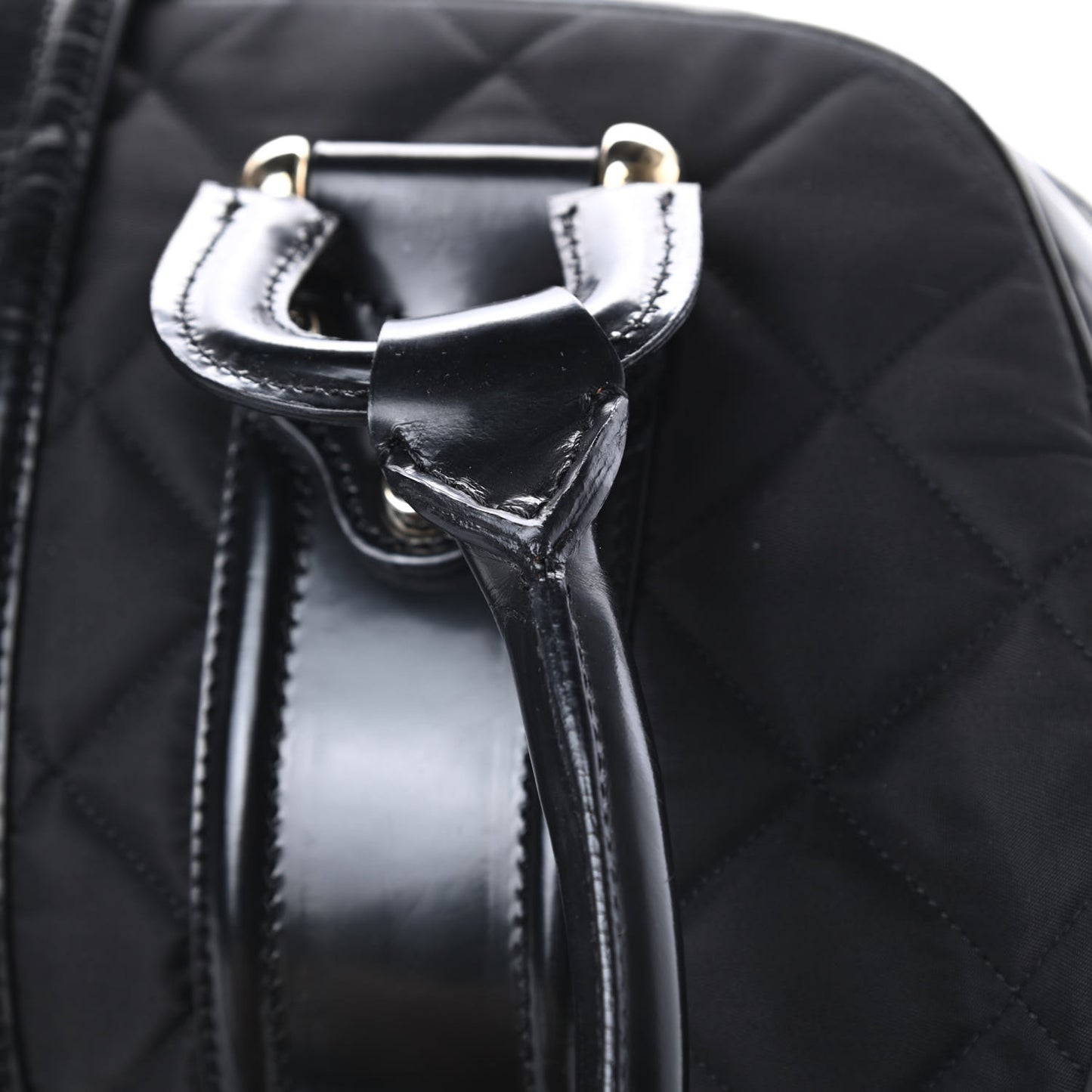 Nylon Quilted Smedna Satchel Black