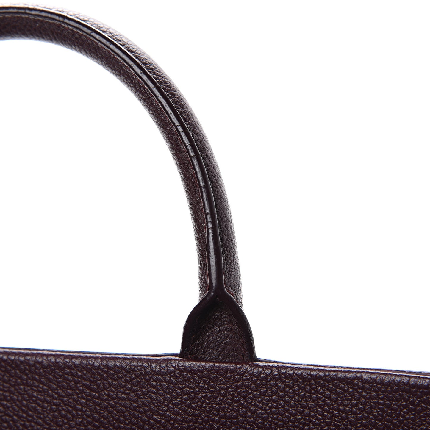 Grained Calfskin Small Cabas Rive Gauche Amaranto