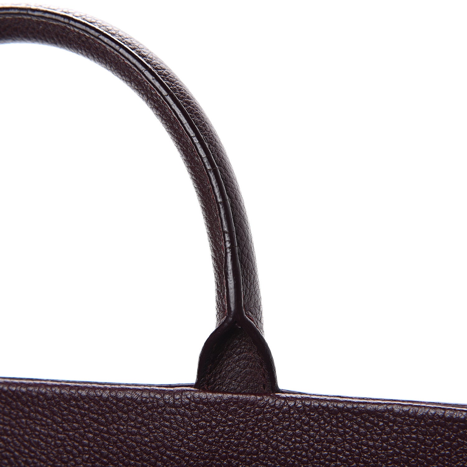 Saint Laurent Grained Calfskin Small Cabas Rive Gauche Amaranto 16 of 18