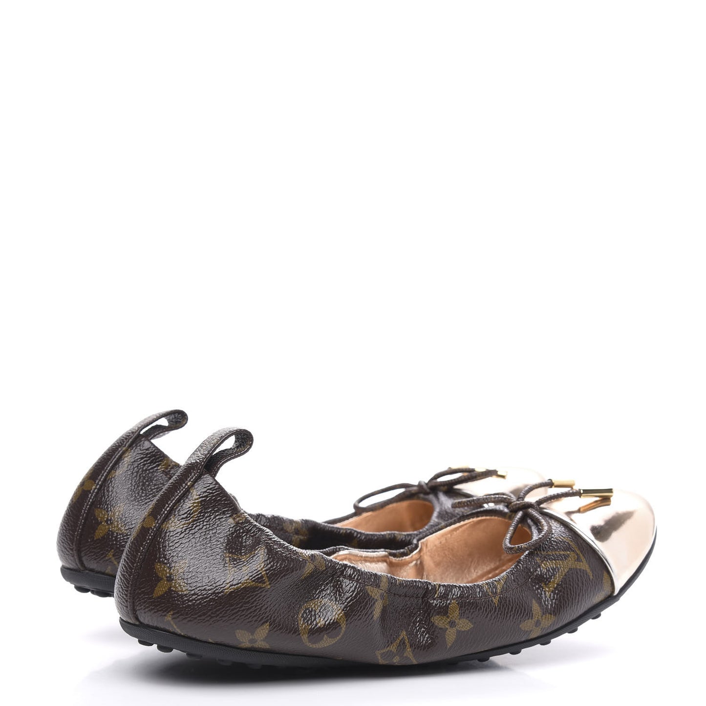 Patent Monogram Flirty Ballerina Flats 39 Gold