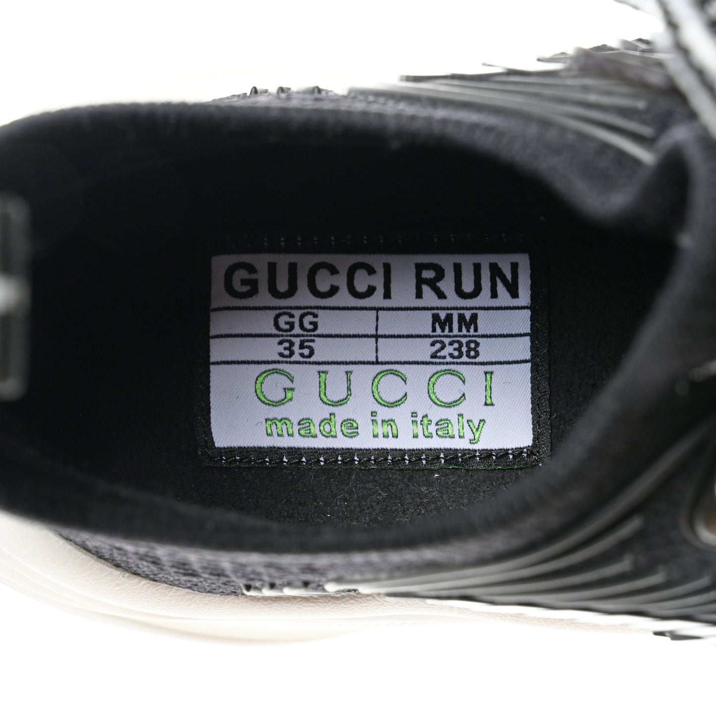 Technical Knit Fabric Waves Womens Gucci Run Sneakers 35 Black Loess