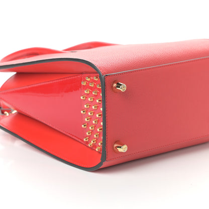 Christian Louboutin Calfskin Patent Studded Small Paloma Red 8 of 9