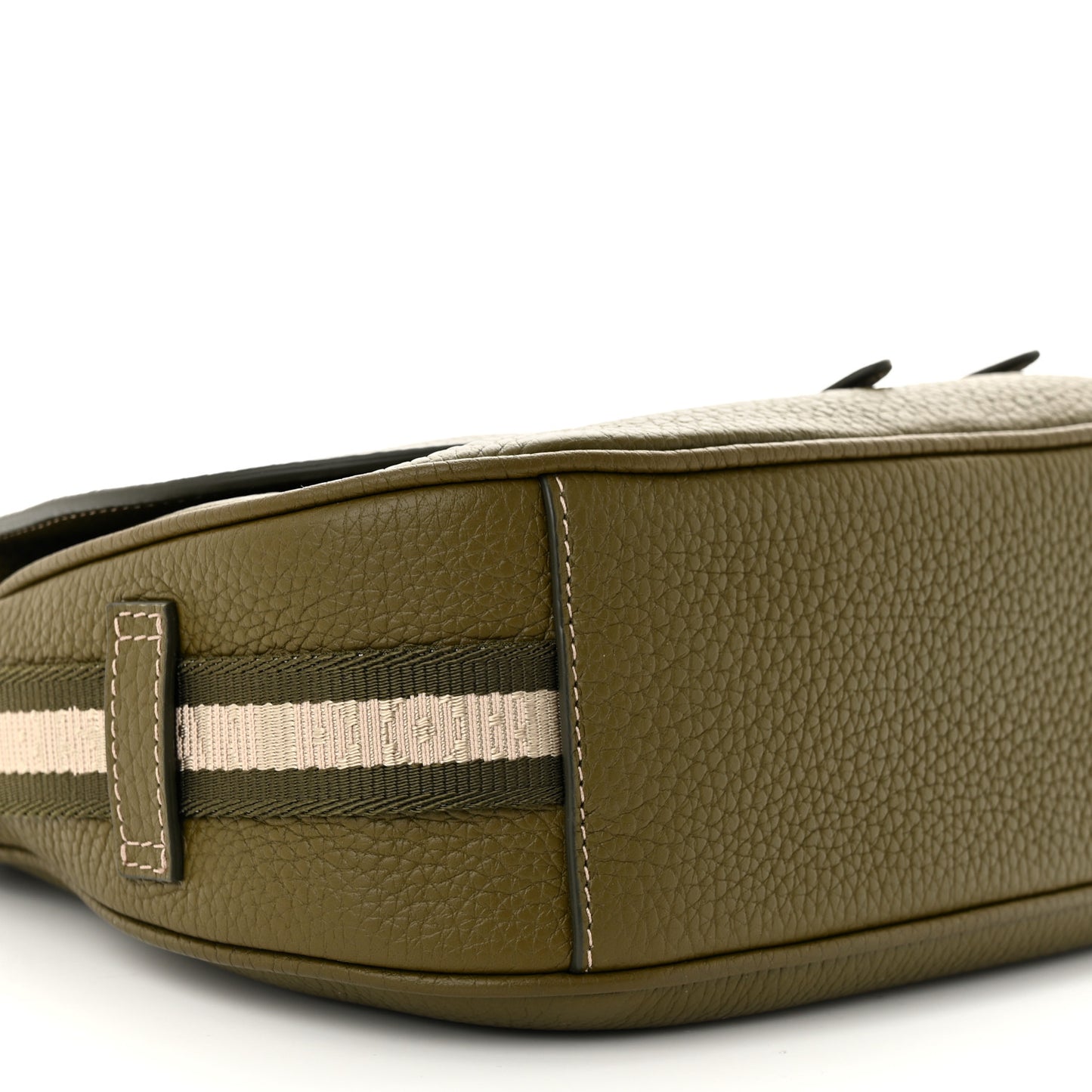 Grained Calfskin Mini Soft Saddle Bag Olive