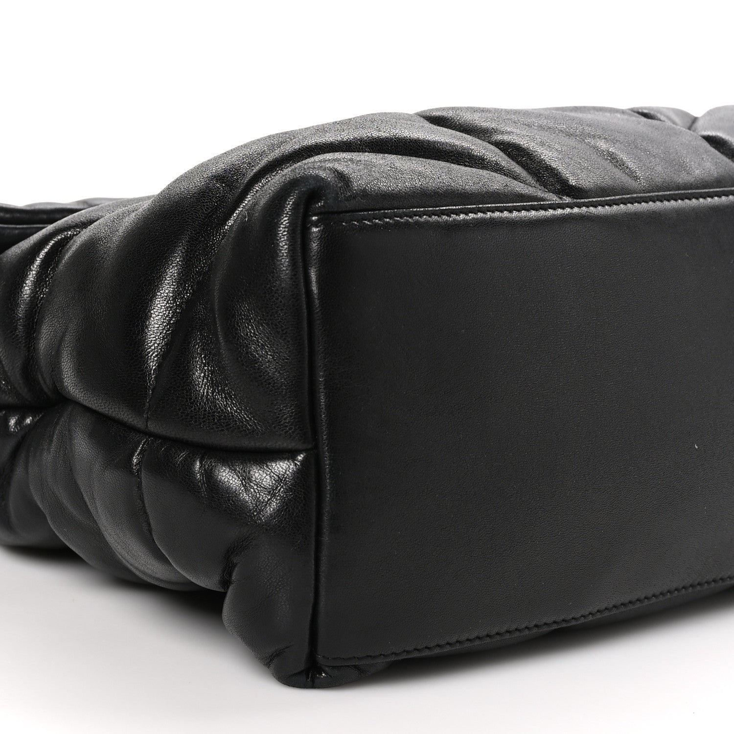 Saint Laurent SAINT LAURENT Lambskin Quilted Monogram Monochrome Medium Loulou Puffer Chain Satchel Black 9 of 11