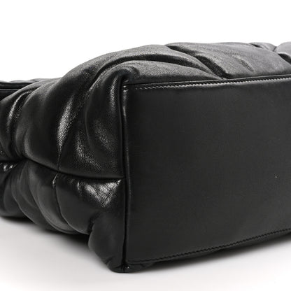 Saint Laurent SAINT LAURENT Lambskin Quilted Monogram Monochrome Medium Loulou Puffer Chain Satchel Black 9 of 11
