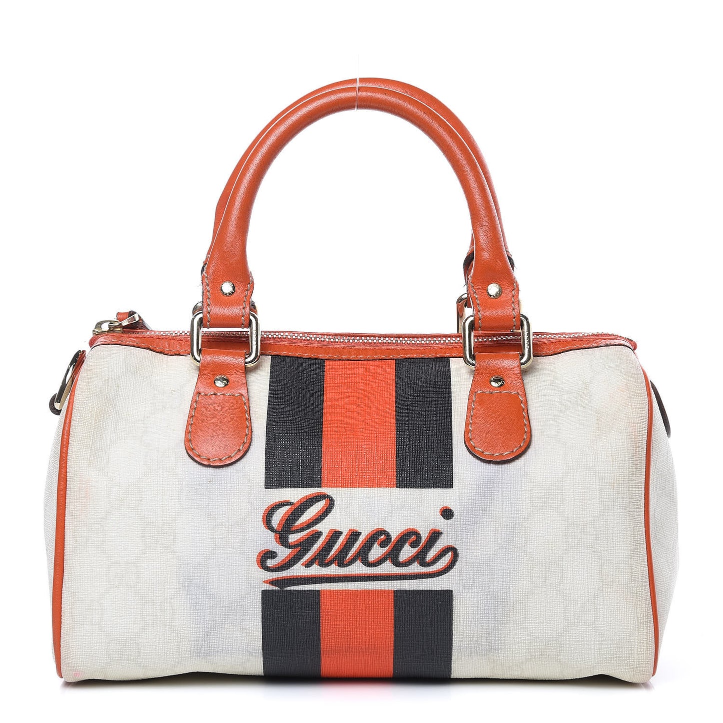 GG Plus Monogram Web Stripe Small Joy Boston Orange