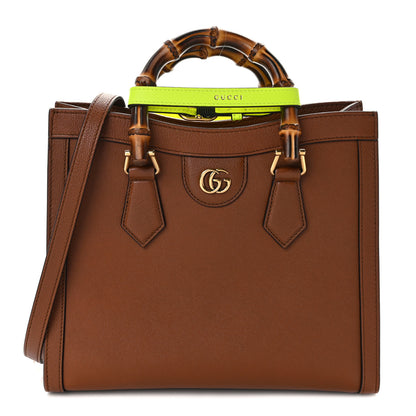 Gucci Wonka Grain Calfskin Small Diana Tote Bag Cuir Yellow Fluo 1 of 9