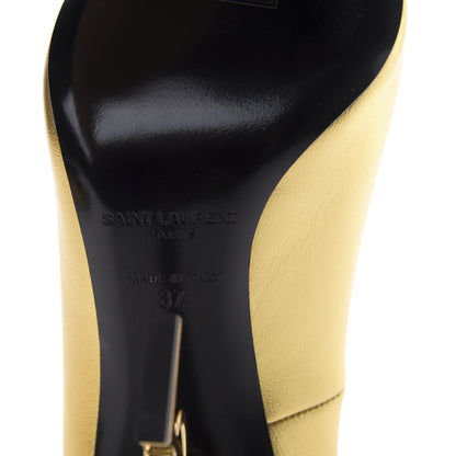 Saint Laurent Metallic Calfskin Opyum 110 Pumps 37 Oro 8 of 10