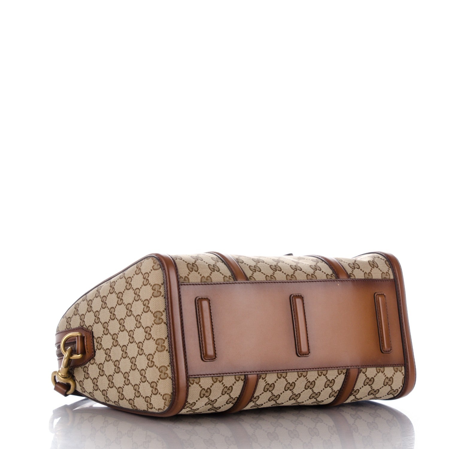 Gucci Monogram Medium Lady Web Boston Bag Beige Cuir 5 of 8