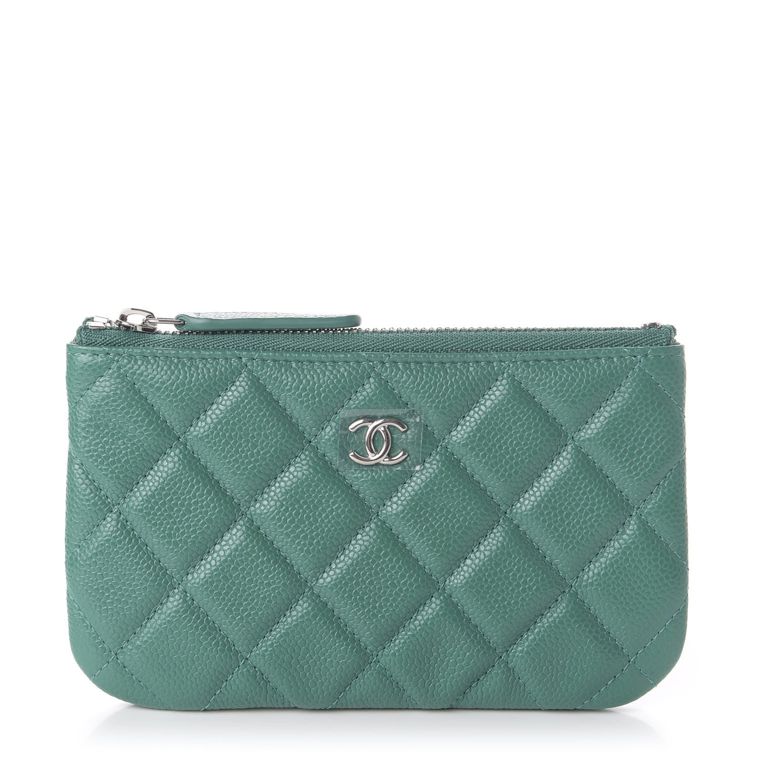 Chanel Caviar Quilted Small Cosmetic Case Green 1 of 7