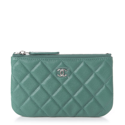 Chanel Caviar Quilted Small Cosmetic Case Green 1 of 7