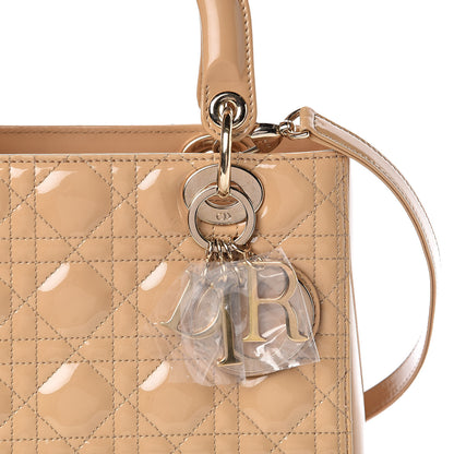 Christian Dior Patent Cannage Medium Lady Dior Beige 10 of 12