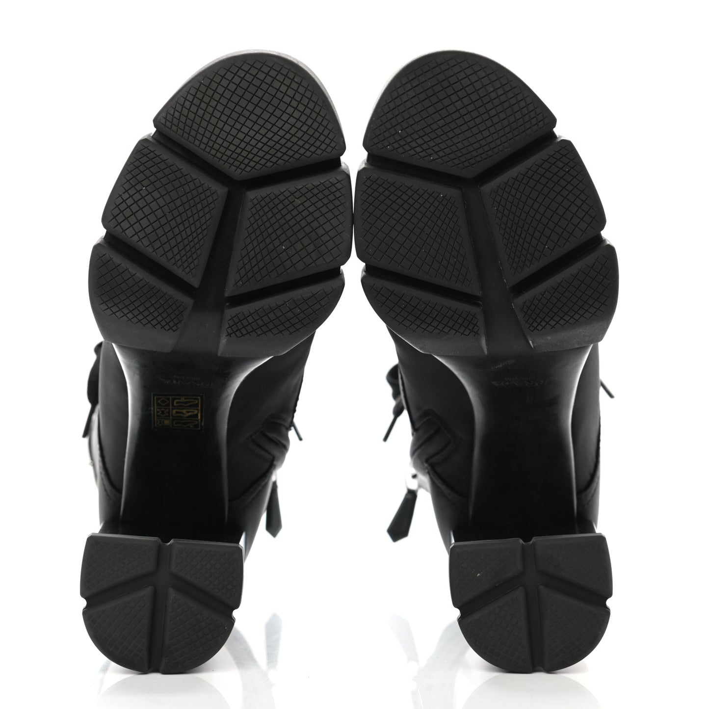 Vitello Montana Re-Nylon Metal Triangle Logo 110mm Ankle Boots 38.5 Black