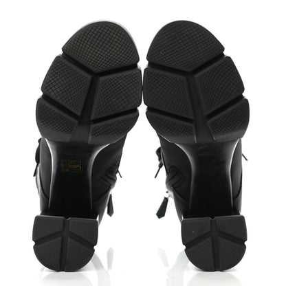 Prada Vitello Montana Re-Nylon Metal Triangle Logo 110mm Ankle Boots 38.5 Black 5 of 9