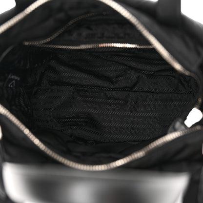 Prada Re-Nylon Nappa Triangle Quilted Padded Double Handled Zip Pocket Tote Black 5 of 10