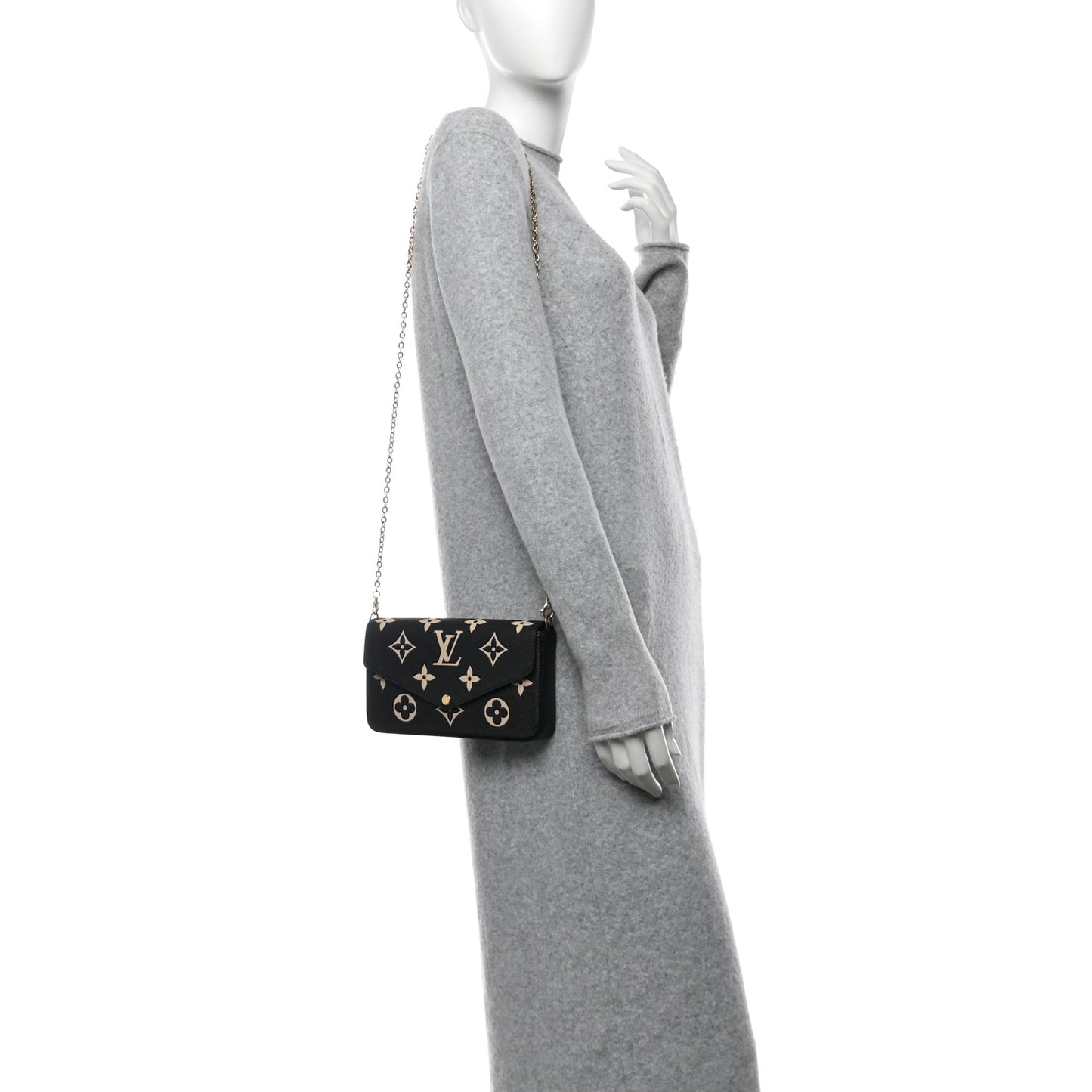 Empreinte Monogram Giant Felicie Pochette Black Beige