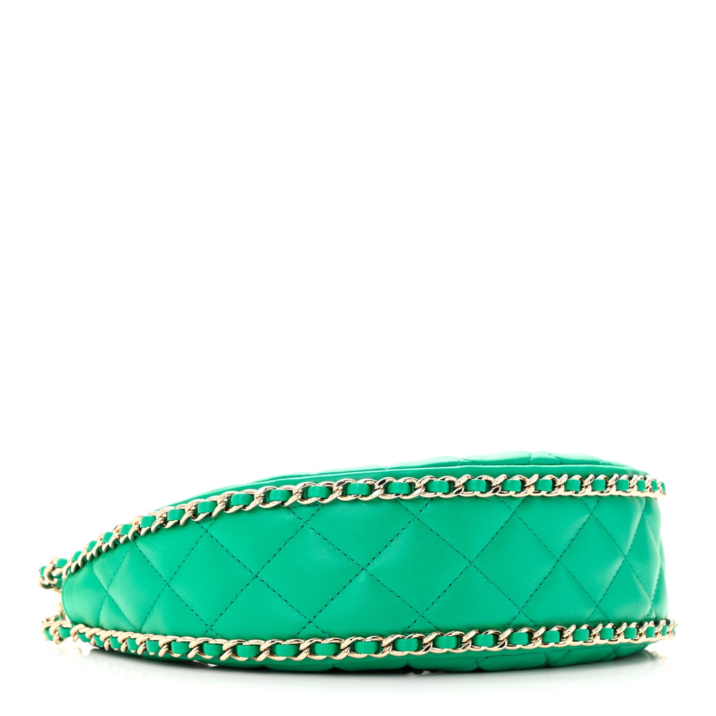 Lambskin Quilted Small Hobo Bag Green