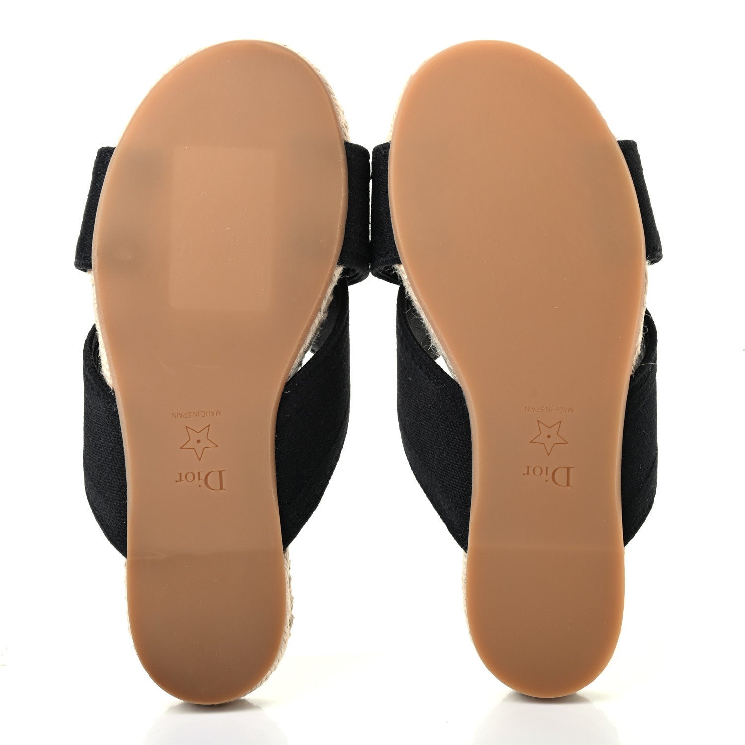 Christian Dior Canvas Embroidered Granville Espadrille Crisscross Flat Slide Sandals 35 Black 5 of 8