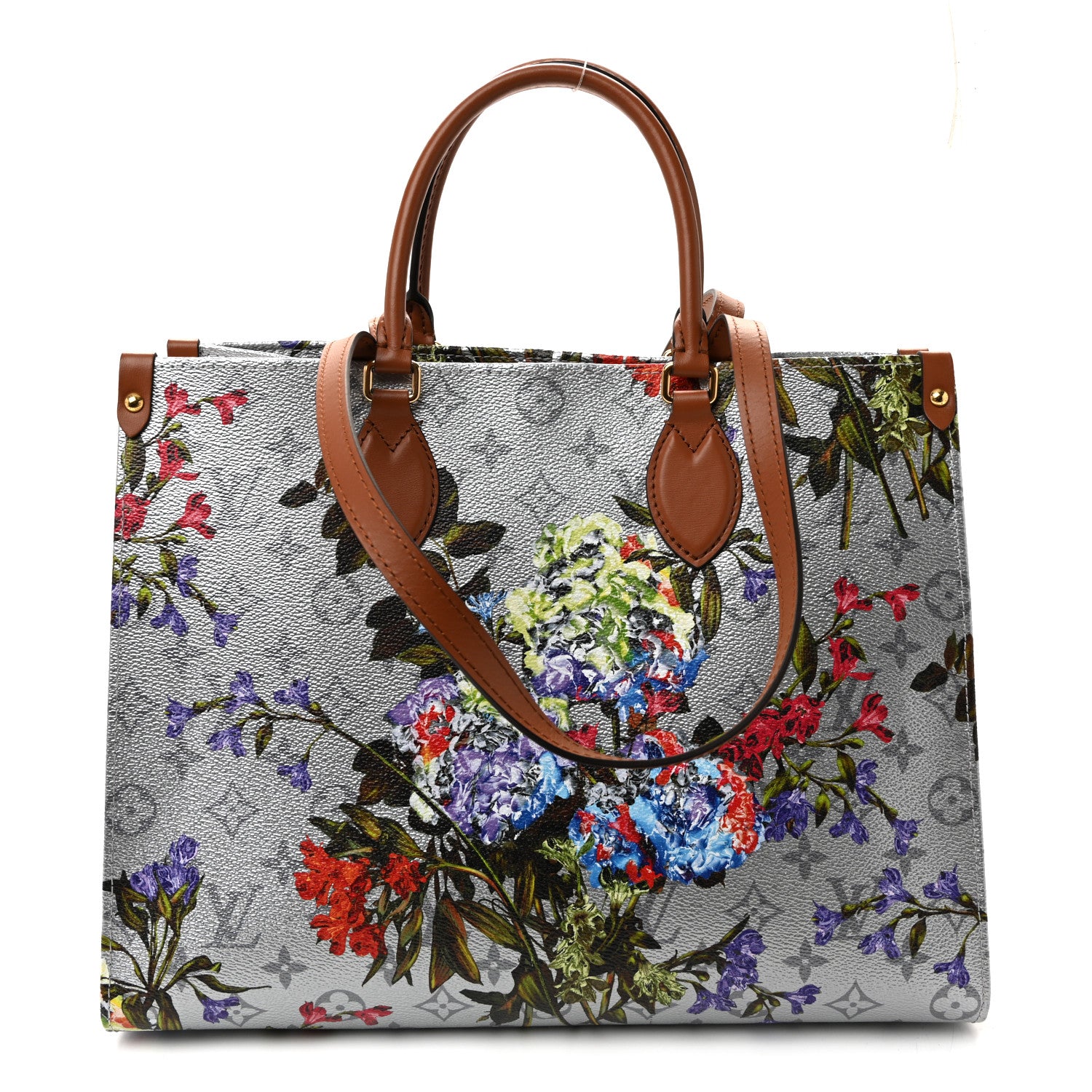 Louis Vuitton Metallic Monogram LV Garden OnTheGo MM Silver 1 of 9