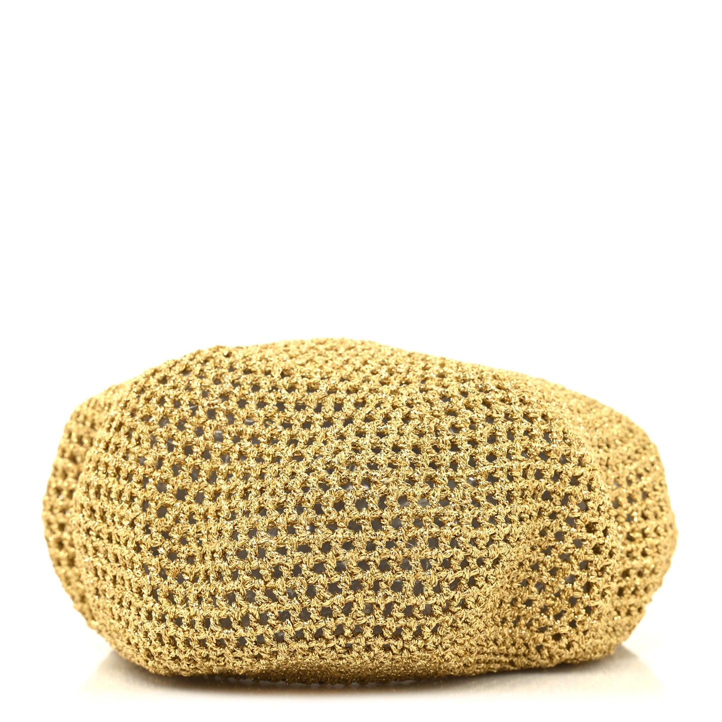 Metallic Crochet Knit Thelma Beret Hat Gold