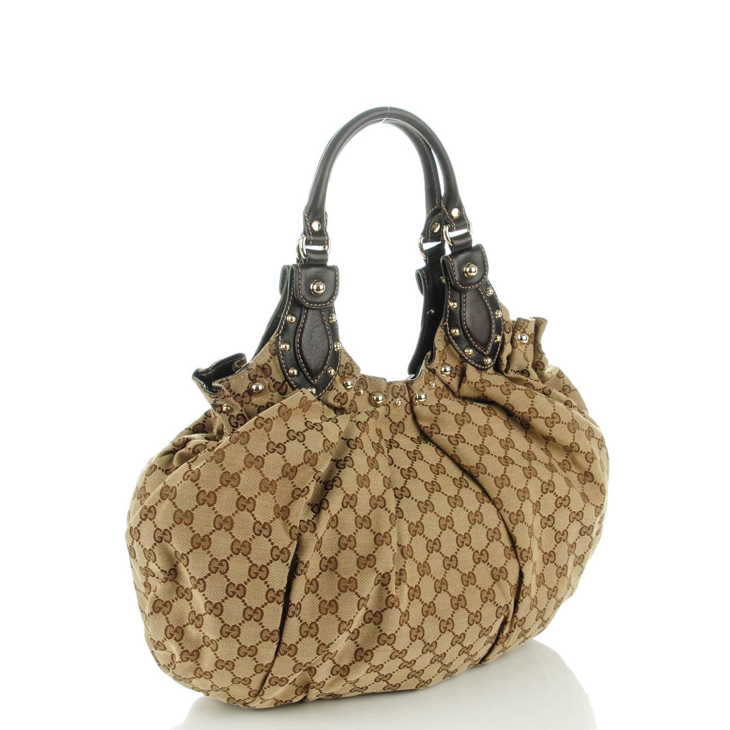 Monogram Studded Pelham Tote Dark Brown