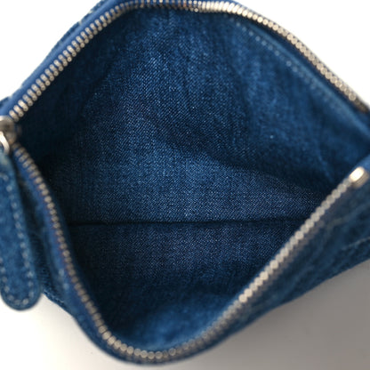 Chanel Denim Printed Shopping Bag Blue 7 of 12